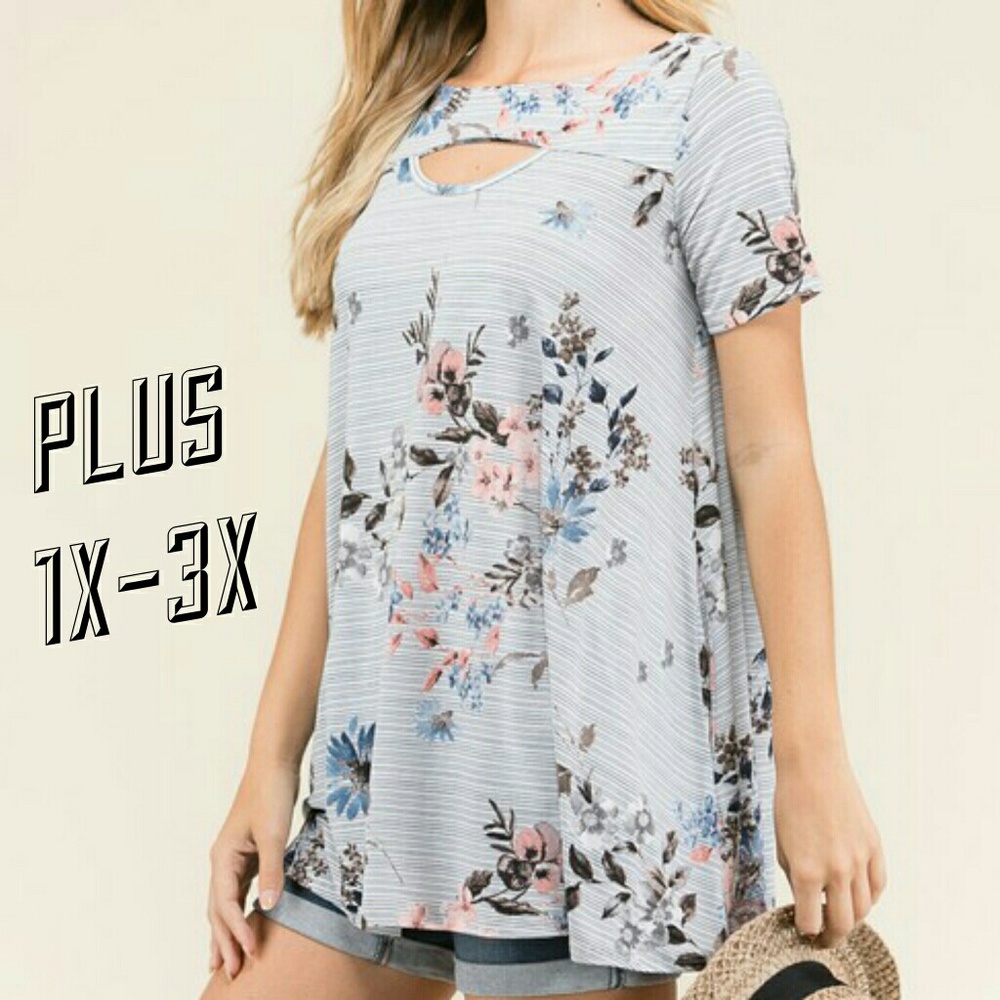 ➕ Floral Cutout Top